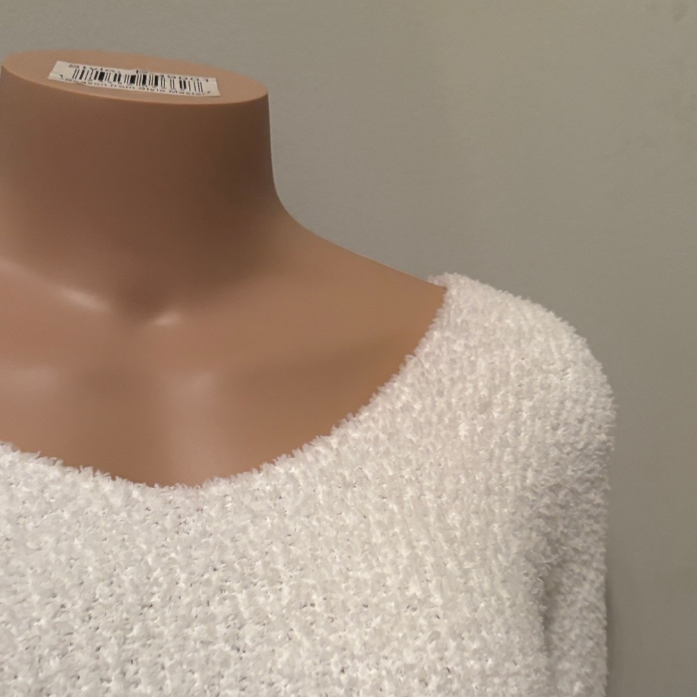 SHEIN Soft White Scoop Neck Sweater - Picture 3 of 4